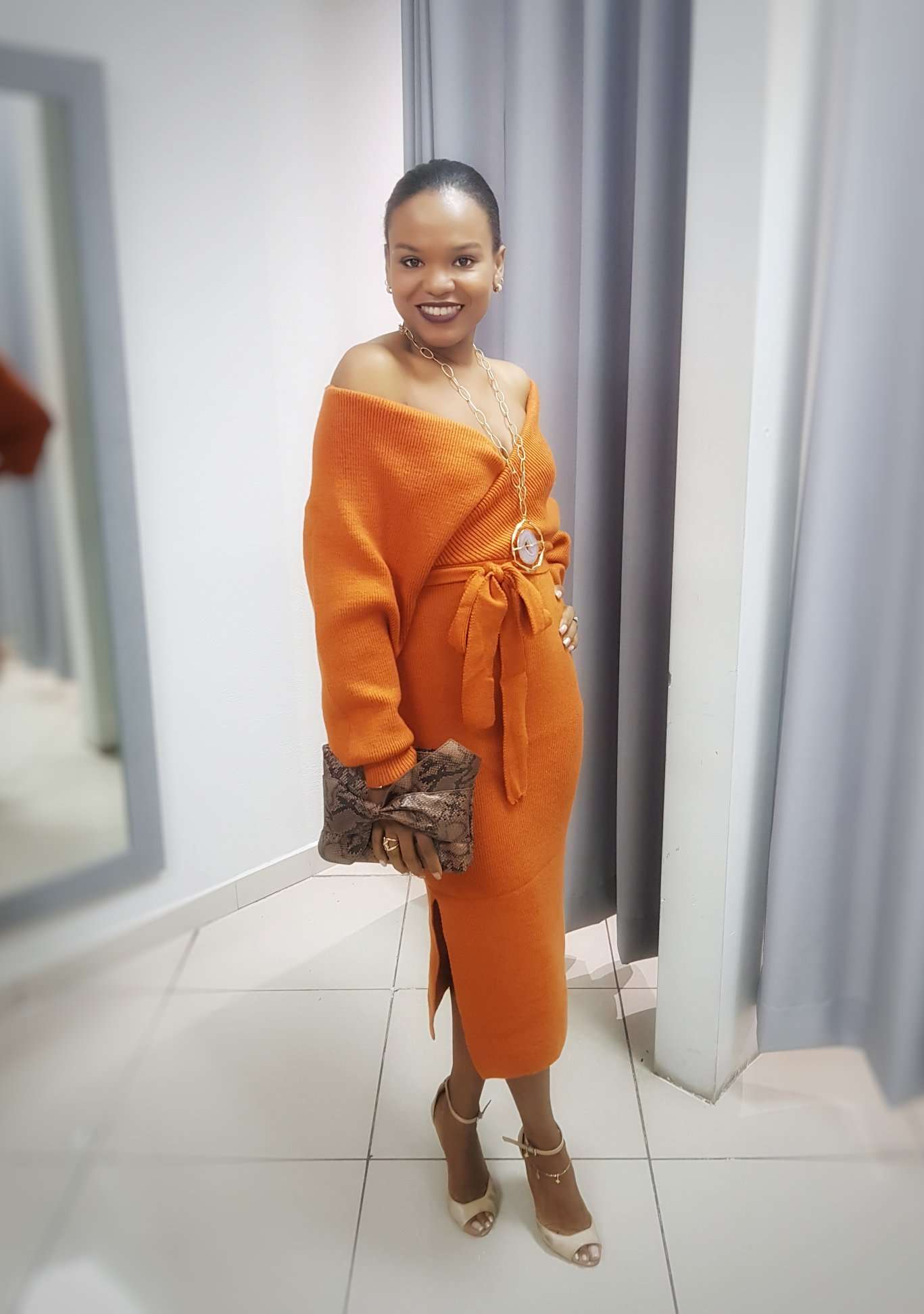 The Orange Sweater Dress Lilophia Boutique LaMoumous